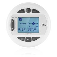 Marine Stereo by Velex, in-Dash, Marine Gauge, Bluetooth, Digital Media MP3 / WMA/USB/AM/FM Weather-Proof Marine Stereo, (No CD Player)