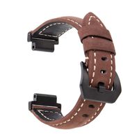 BIYATE Geniuin Leather Band Replacement Strap for Garmin Forerunner 235/220/230/620/630/735XT,Women Men Soft Leather Accessories Band Bracelet for Garmin Approach S20/S5/S6