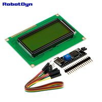 RobotDyn - I2C LCD Display 1604 (Symbols 4 Rows 16 Columns, Green), with I2C Interface, Connection 2-Wire, for Projects with Arduino, AVR, STM32, ARM, Raspberry PI