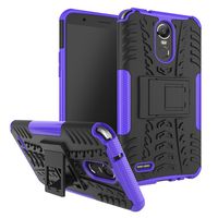 LG Stylo 3,LG Stylus 3 Case,LG LS777 Case,LEECOCO Heavy Duty Tough Armor Box Dual Layer Hybrid Hard PC and Soft TPU Shockproof Protective Defender Case for LG Stylus 3 / LG Stylo 3 Heavy Purple