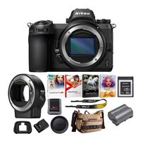 Nikon Z6 Mirrorless Camera with Nikon Mount Adapter FTZ + 32GB XQD Card, Shoulder Bag, Software and Accessory Bundle (6 Items)