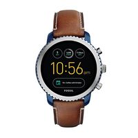 Fossil Q Men's Gen 3 Explorist Stainless Steel Quartz Watch with Leather Strap, Brown, 22 (Model: FTW4004)
