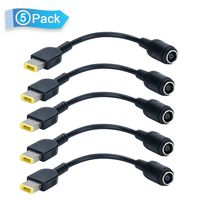 [5 Pack] Iwlikey Compatible for Lenovo Tip Adapter Connector Converter, Lenovo Thinkpad Round 7.7mm to Slim Square Lenovo ThinkPad Yoga Ideapad Dongle 0b47046 0b47048 ADLX45NCC2A ADLX45NLC2A ADLX45NLC