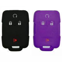 Coolbestda 2Pcs Rubber Smart Key Fob Case Skin Jacket Holder Cover Protector for 2018 2017 2016 Chevrolet Chevy Silverado Colorado GMC Canyon Sierra Yukon Cadillac M3N32337100 13577770 13577771