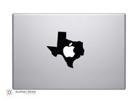 Texas State Silhouette Apple Logo Vinyl Car Sticker Symbol Silhouette Keypad Track Pad Decal Laptop Skin Ipad Macbook Window Truck Motorcycle