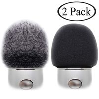 2 Pack Professional Microphone Furry Windscreen Muff Wind Cover with Foam Microphone Windscreen for Blue Yeti