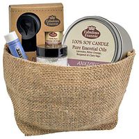 Fabulous Frannie All Natural Anxious Gift Basket includes 6oz Candle, 1oz Bath Salt, Lip Balm, and Car Diffuser with 10ml Pure Essential Oil Blend.