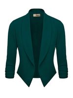 Womens Casual Work Office Open Front Blazer JK1133 Green XL