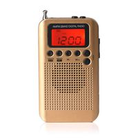 Docooler HRD-104 Portable AM/FM Stereo Radio Pocket 2-Band Digital Tuning Radio Mini Receiver Outdoor Radio w/Earphone Lanyard 1.3 Inch LCD Display Screen