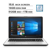 2019 Newest HP Pavilion 15 15.6 Inch HD Laptop (Intel Core i3-7100U 2.4 GHz, 16GB DDR4 RAM, 512GB SSD (Boot) + 1TB HDD, Intel UHD Graphics 620, WiFi, Bluetooth, HDMI, Windows 10 Home)