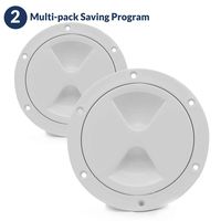 Five Oceans Marine 4" Screw-in Deck Plate, White (Pair) FO-296-M2