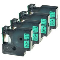 GREENCYCLE Replacement Label Tape Compatible for DYMO D1 Standard Self-Adhesive Polyester 45019 S0720590 Black on Green 12mm Label Maker(4pack,A45019)