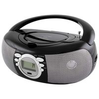 HANNLOMAX HX-321CD Portable CD/MP3 Boombox, AM/FM Radio, Bluetooth, USB Port for MP3 Playback, Aux-in (Black)