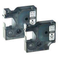 GREENCYCLE 2PK Replacement Label Tape Compatible for Dymo D1 Black on Clear 45010 White on Clear 45020 12mm Label Maker (1pack A45010,1pack A45020)