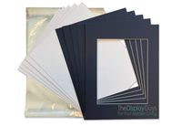 THE DISPLAY GUYS 16x20 Pack of 25 Textured Dignity Blue Picture Photo Matting Mat Boards + Backing Boards + Clear Plastic Bags Complete Set