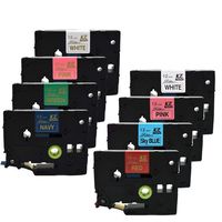wangsale 8 Pack Satin Ribbon 12mm tze Label Tape TZe-RE34 TZ-RN34 TZE-RE31 TZ-R234 TZE-RG34 TZ-RW34 for Gift for Brother P Touch Printer