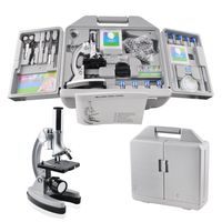 SOLOMARK Microscope Kit for Kids with All Accessory and Handy Storage Case，300x 600x 1200x Magnifications，Educational Science Microscope with Smartphone Adapter for Children and Beginners.