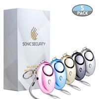 Sonic Security Personal Alarm Keychain with LED Flashlight (5 Pack) - 130 dB - Loud Emergency Self Defense Device for Women, Kids, Men, Elderly, and Night Workers - Portable Safe Sound Rape Whistle