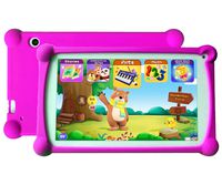 Kids Tablet, B.B.PAW 7 Inch HD Display 2+16G WiFi Android 6.0 Tablet for Adults and Kids, 120+ English Educational Preloaded Apps and Silicone Case-Red