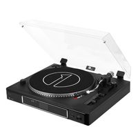 1byone 3 Speed Semi Automatically Belt Driven Turntable with Magnetic Phono Cartridge, Adjustable Counterweight, USB Vinyl to MP3 Record Player
