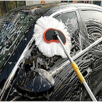 Xinhuatian Car Wash Mop Adjustable Metal Rod Plastic Handheld Microfiber Soft Milk Silk Mop Cloth Cleaning Window Kitchen Floor