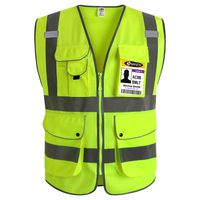 JKSafety 9 Pockets Class 2 High Visibility Zipper Front Safety Vest With Reflective Strips, Yellow Meets ANSI/ISEA Standards (4X-Large) ...