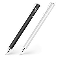 aibow Capacitive Stylus Pens for iPad, iPhone, Tablets, Cell Phones,All Touch Screen [ Fine Point & High Sensitivity Disc Tip Series ] with 2 Replaceable Disc Tips, Slide Cap Type1 (Black/Silver)