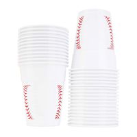Baseball Party Cups Bulk Pack of 25 Plastic Cups For Birthday Party Supplies, Baseball Party Decorations, Game Day, Family Gatherings