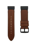 LDFAS Leather Band Compatible for Fenix 6X/5X Plus Band, Genuine Leather 26mm Quick Fit Watch Strap Compatible for Garmin Fenix 6X/6X Pro/5X/5X Plus/3/3 HR/Descent Mk1 Smartwatch, Brown/Black