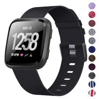 XIMU Bands Compatible with Fitbit Versa/Versa 2 / Versa Lite, Soft Woven Fabric Replacement Band Quick Release Canvas Strap Wristbands Accessories Women Men for Versa Smart Watch