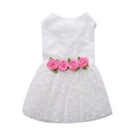Pet1997 Pet White Princess Dress Pet Dog Evening Dress Formal Clothes Tutu Shirts For Weddings And Photos (White, S)