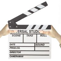 BERON Professional Vintage TV Movie Film Clap Board Slate Cut Prop Director Clapper (White)