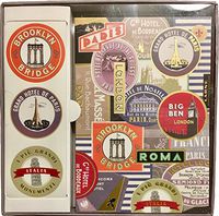 Fringe Studio Travel Labels Boxed Set of 12 Blank Note Cards (includes Stickers) 907006