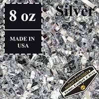 Mighty Gadget (R) 1/2 LB Premium Silver Metallic Crinkle Cut Paper Shred Filler for Gift Wrapping & Basket Filling
