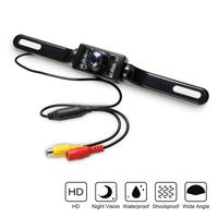 Vehicle Backup Camera,COOCHEER Rear View Camera Waterproof High Definition Color Wide Viewing Angle License Plate Car Camera with 18 Infrared Night Vision LED for Car SUV Van (B)