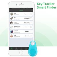 Key Finder, CC-Show Wireless GPS Phone Locator, Smart Wallet Tracker, Anything Anti Lost Alarm with Selfie Shutter/Remote Control for iOS/Android App, Drop Shape (Blue)