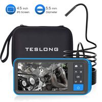 Industrial Endoscope with Screen, Teslong Upgrade 4.5inch Borescope Monitor with 5.5mm Waterproof Inspection Camera(5m/16ft)