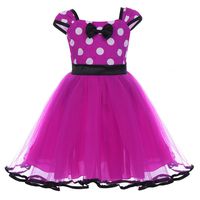 Toddlers Girls' Polka Dots Birthday Princess Leotard Party Cosplay Pageant Fancy Costume Tutu Dress Up Mouse Ears Headband Black+Rose(B) 12-18 Months