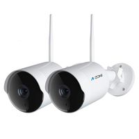 Outdoor Security Camera - HD 1080P 2.4G WiFi Camera 50ft Night Vision IP66 Home Surveillance IP Camera Two-Way Audio, Motion Detect, Support Max.128GB Class10 Micro SD Card-Not Include (2 Pack, White)