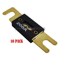 10 x Gold Plated 200 Amp 200A Car Audio ANL Fuse (10/Pack)