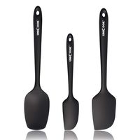 Unicook 3-Piece Silicone Spatula Set, 600°F Heat Resistant Spatulas for Cooking, Baking and Mixing, Non-Stick Flexible Kitchen Utensils Set, Seamless One Piece Design with Stainless Steel Core, Black