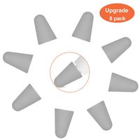 Apple Pencil Nib Protector Silicone Skin Cover for Drawing Pencil 1st & 2nd Generation Apple Pencil Nibs Writing Anti Slip Noise Reduced Protective Cover Compatible with IPencil 1&2 8 Pack Grey