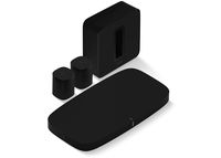 Sonos 5.1 Surround Set - Home Theater Surround Sound System with Playbase, Sub and a set of two Sonos One Alexa Enabled Speakers for TVs on stands or other furniture. (Black)