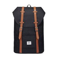 Lightweight Outdoor Travel Backpack Casual Hiking&Camping Rucksack School Daypack Laptop Backpack for 15" Laptop & Tablets by KAUKKO(NYLON-BLACK)