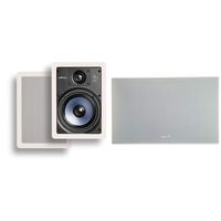 Polk Audio RC65i 2-way 6.5-inch In-wall Speakers (Pair) with 255C-RT Center Channel In-wall Speaker From The Vanishing Series | Easily Fits, Looks Minimal, Gives Out Great Sound | Paintable Grille