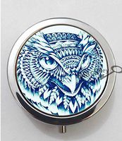 BlackKey Fancy Comic Cartoon Owls 3-Compartment Decorative Pocket Gift Box Case Organizer for Pill, Color 1-189