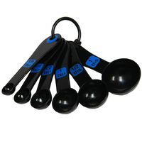 Chef Craft 21796 Set Measuring Spoon, Multisize, Blue/Black