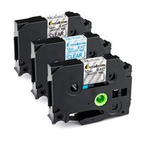 3-Pack Clear Label Tape Compatible Brother P-Touch TZe Tape 12mm 0.47" TZe-131 TZe-135 TZe-133 Use for Brother Label Maker PT-D400 PT-D600 PT-1290 PT-P300BT, 1/2"x 26.2(8m)