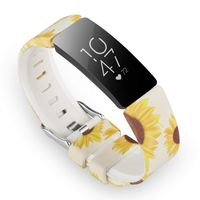 Allbingo Cute Bands Compatible with Fitbit Inspire HR & Inspire & Ace 2, Women Men Floral Print Replacement Strap Accessories Wristband Small Large for Inspire HR & Inspire (Large, Sunflowers)