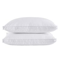puredown Goose Feather Down Pillow Gusseted Bed Pillows for Sleeping 100% Cotton Shell Set of 2 Queen Size